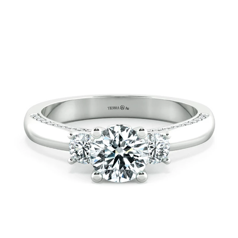 Nhẫn đính hôn Threestone có bridge accent NCH3204